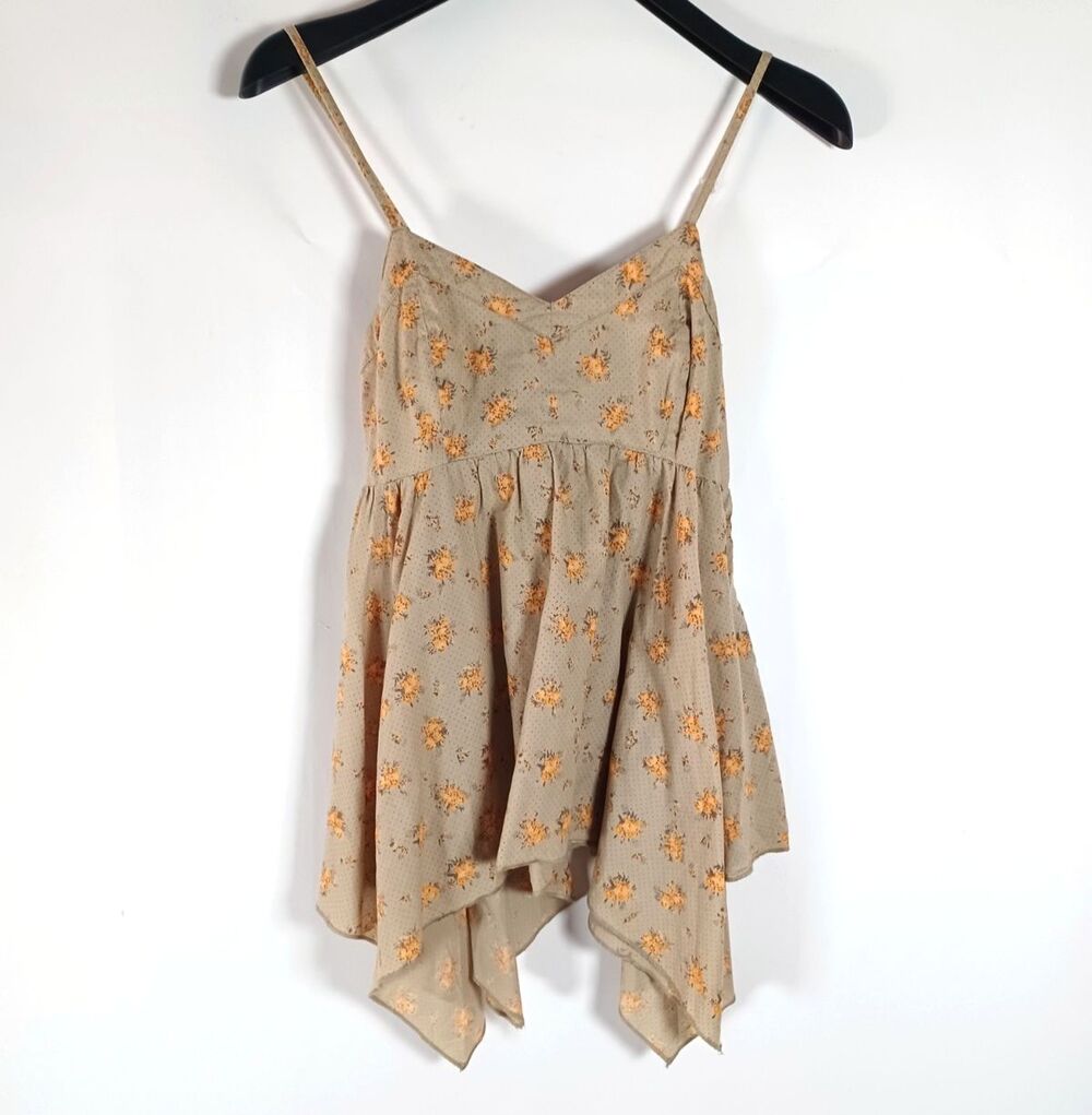 Mudd Y2K Vintage Fairycore Handkerchief Hem Babydoll Tank Sz S Festival Boho - Picture 2 of 10